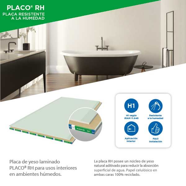 Placa Pladur H1 Resistente al agua.