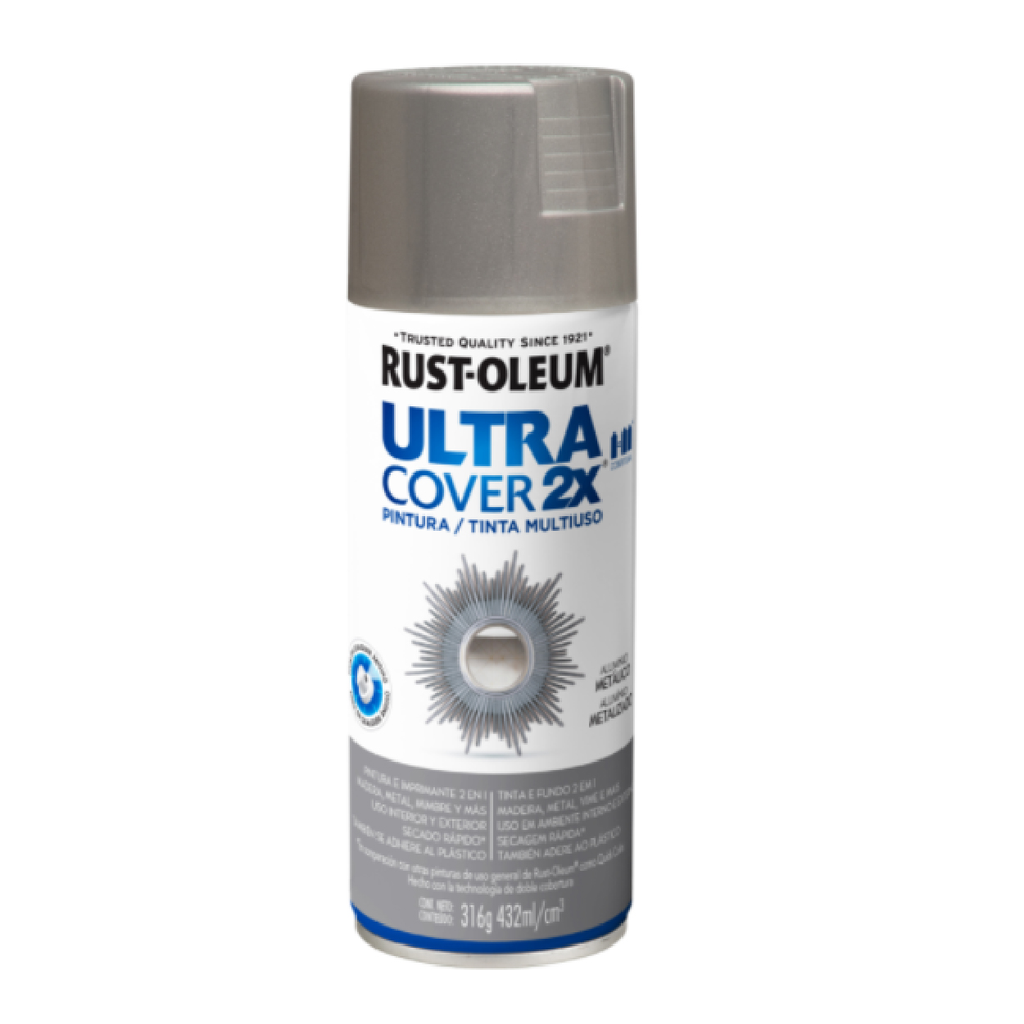Rust Oleum Aerosol Ultra Cover Efecto Metalico Color aluminio