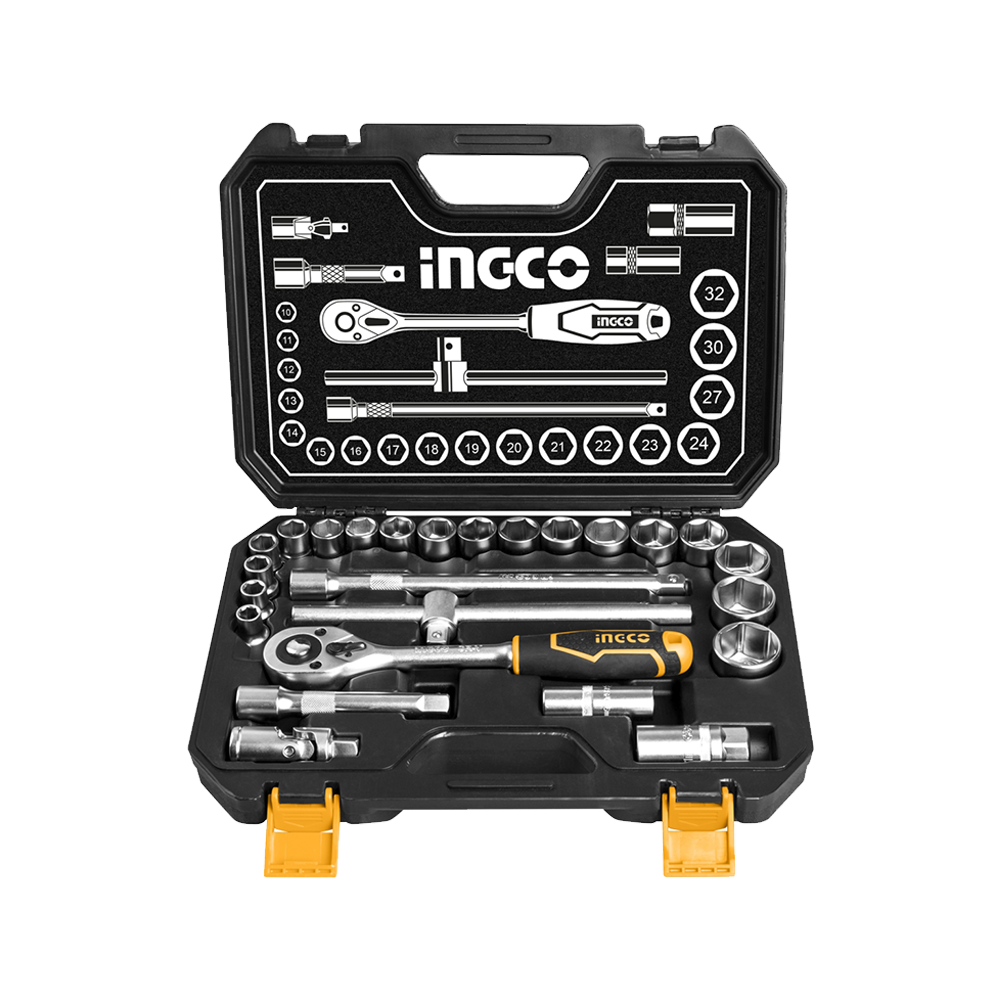 Ingco Set De Dados Y Llave Tubo Con Crique Industrial *