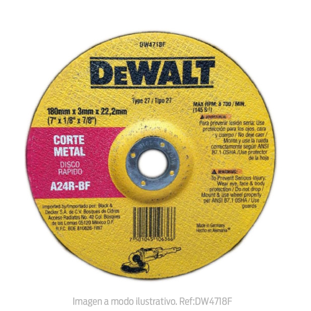 Dewalt Disco De Corte Acero Y Metal *#