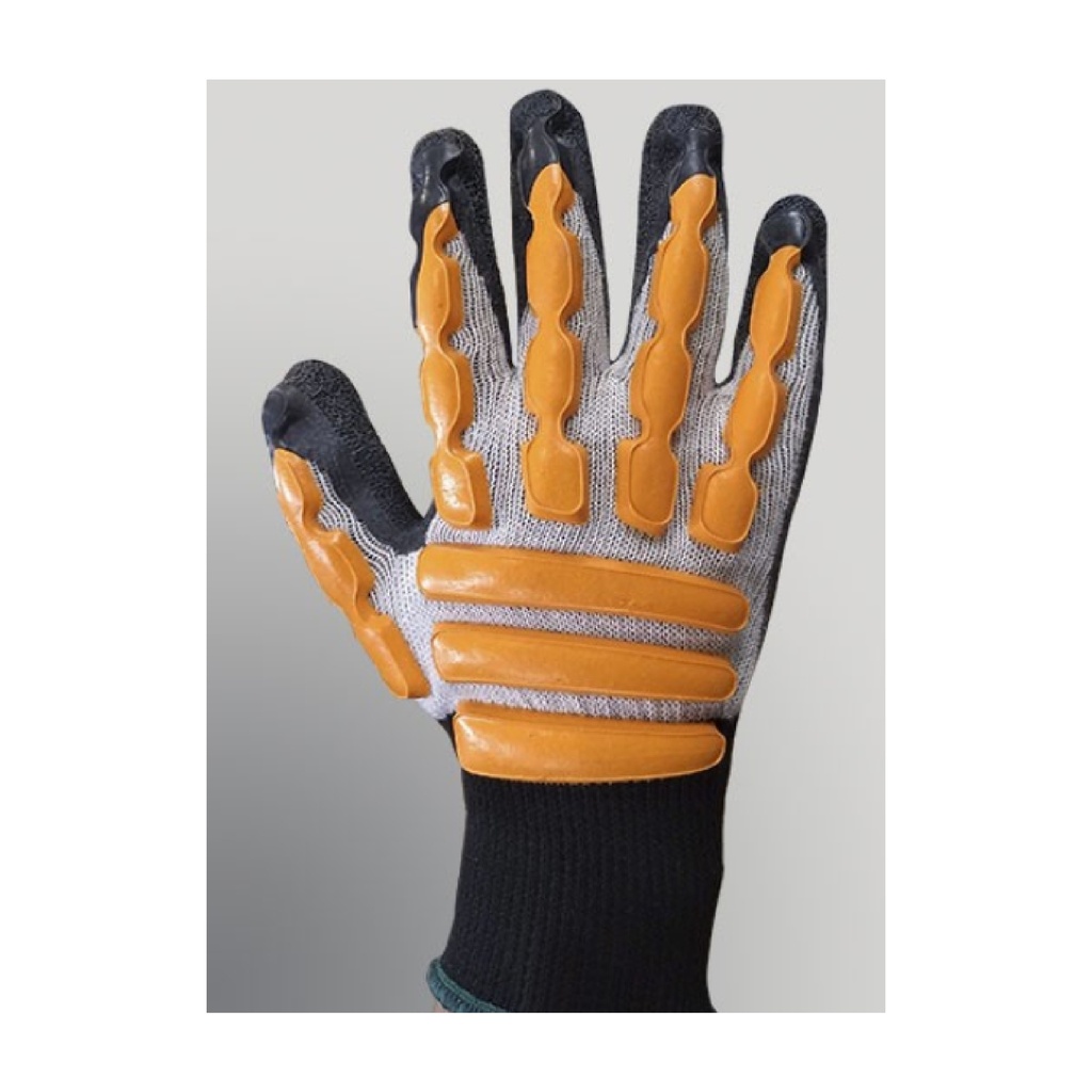 Gamisol Guante Polyester Latex Rugoso Naranja G-10