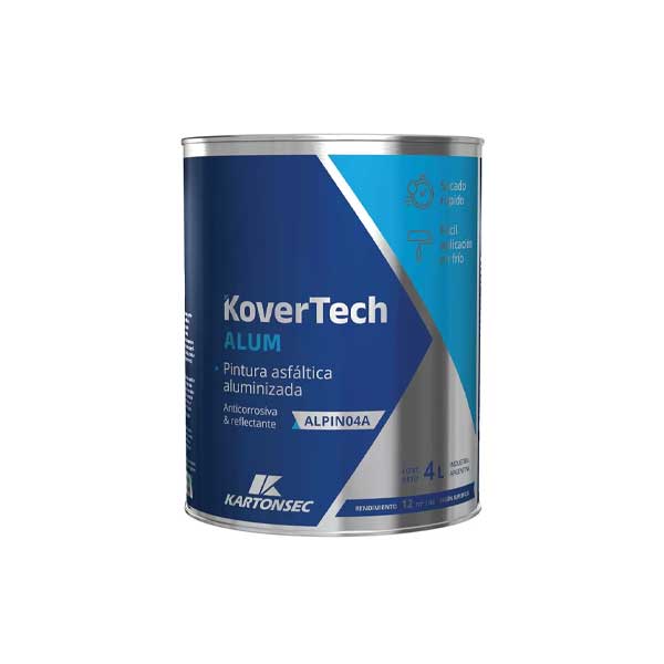 Kovertech Pintura Asfaltica Aluminizada 4L (A Pedido)